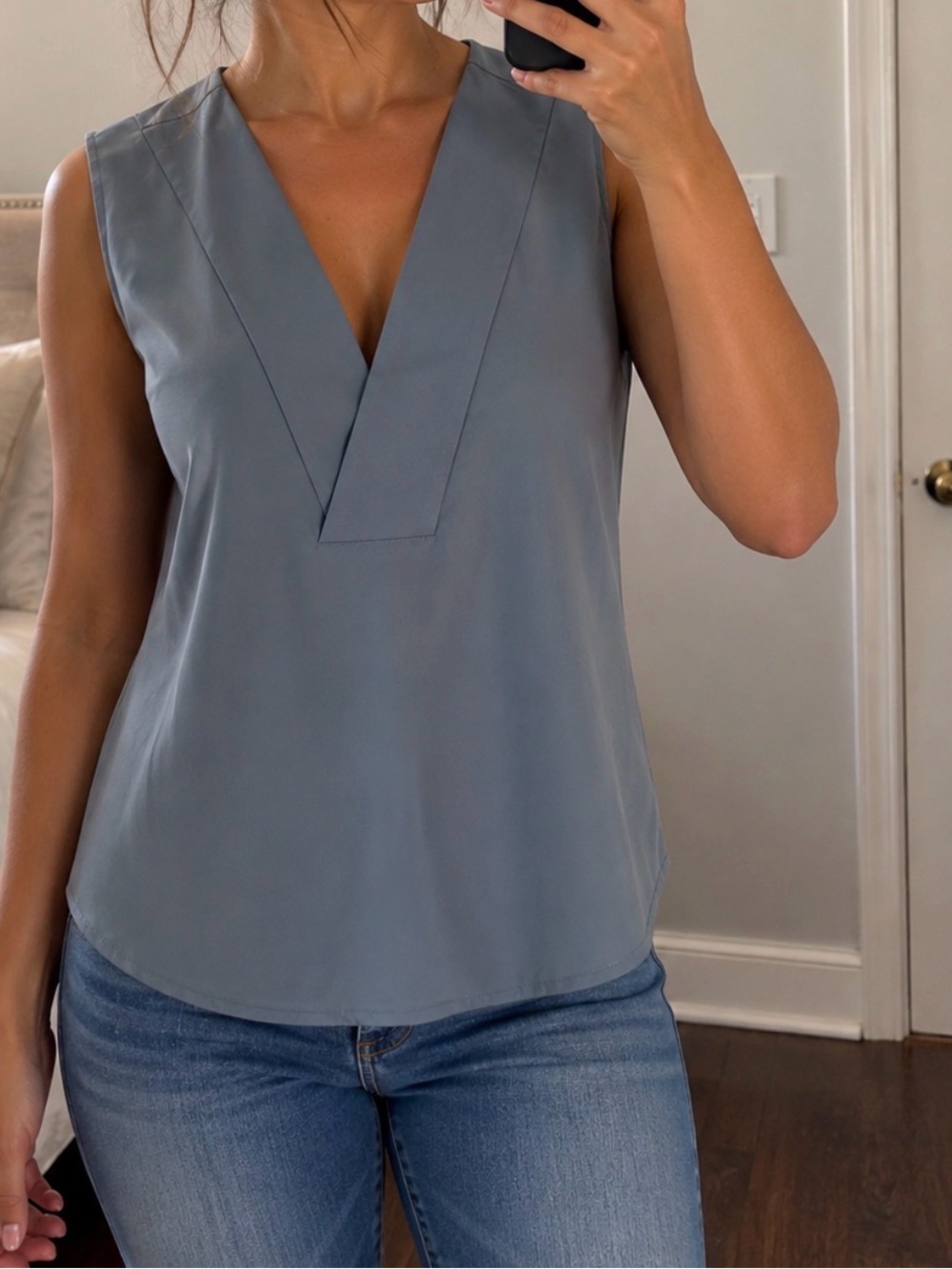 Banana Republic Slate Blue V-Neck Sleeveless Camisole
